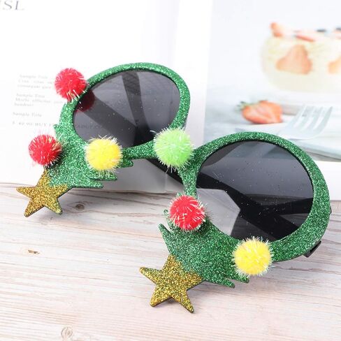 BESTOYARD Christmas Sunglasses Novelty Christmas Tree Eyeglasses Plastic Costume Eyeglasses for Party Favors in Saudi Arabia