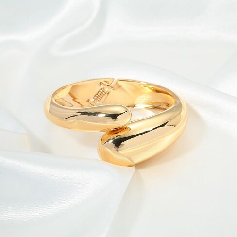 ENSKEFEN Chunky Gold Cuff Bracelets for Women Wide Gold Bangle Bracelet Hammered Open Wrist Cuff Bracelet Christmas Holiday Gifts in Saudi Arabia