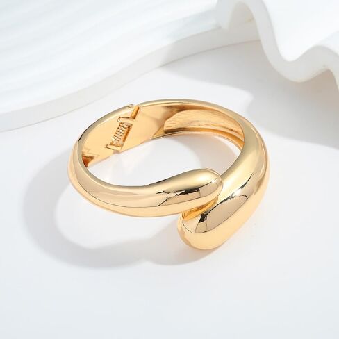 ENSKEFEN Chunky Gold Cuff Bracelets for Women Wide Gold Bangle Bracelet Hammered Open Wrist Cuff Bracelet Christmas Holiday Gifts in Saudi Arabia