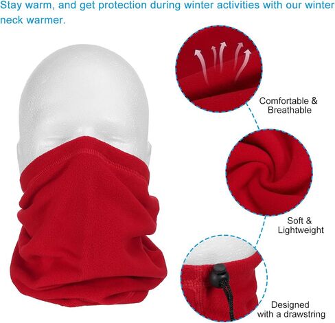 PATIKIL Winter Neck Warmer, Drawstring Warm Face Covering Windproof Neck Gaiters in Saudi Arabia