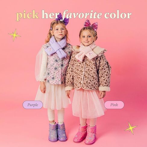 Bimbobimba للجنسين - أطفال بنات أولاد - حذاء ثلج شتوي مبطن بالفرو الصناعي - حذاء قصير قصير للكاحل مع جزء علوي لامع لامع مزين بفتحات على شكل قلب ونجمة للأطفال الصغار in Kuwait