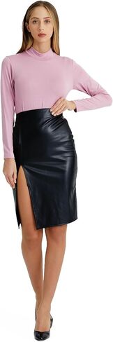 قمصان Marpessa النسائية ذات الياقة المدورة وأكمام طويلة وطبقة أساسية وقمصان خفيفة الوزن قابلة للتمدد in Kuwait