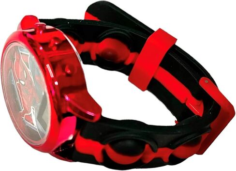 ساعة يد كوارتز LCD رقمية LCD للأطفال من Accutime Kids Marvel Spiderman مع حزام بوبر وامض متعدد الألوان للأولاد والبنات والأطفال الصغار (الموديل: SPD4845AZ) in Kuwait