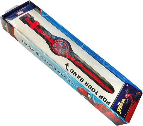 ساعة يد كوارتز LCD رقمية LCD للأطفال من Accutime Kids Marvel Spiderman مع حزام بوبر وامض متعدد الألوان للأولاد والبنات والأطفال الصغار (الموديل: SPD4845AZ) in Kuwait