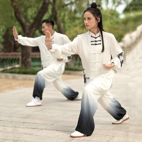 KSUA Unisex Tai Chi Uniform Martial Arts Uniform Traditional Chinese Style for Excerises Qi Gong Kung Fu Wung Chun for Women in Kuwait