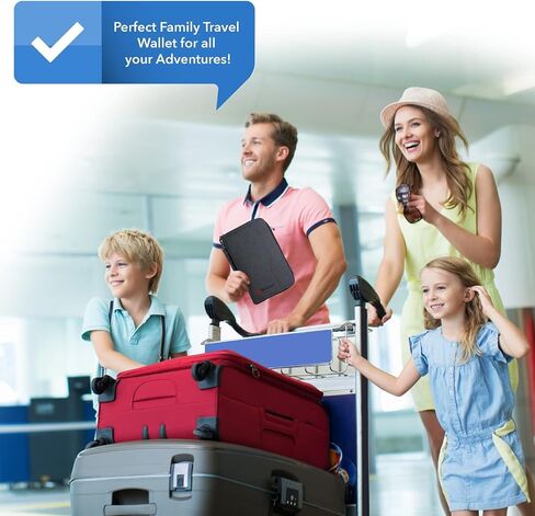 محفظة PaXmart Family Passport Organizer مع حاملات بطاقات الصعود ووثائق السفر للطيران والرحلات البحرية وأساسيات السفر (مع حامل AirTag) (رمادي) (كبير جدًا - مثالي لـ 4 إلى 6 جوازات سفر) in Saudi Arabia