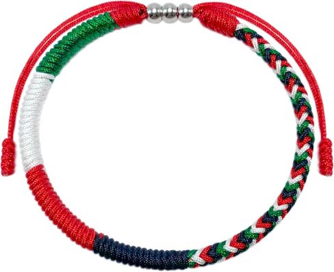 LAMIBEE Country Pride, Country Flag Code Bracelet, Protection and Lucky Sufer String Bracelet, Tibetan Wrist Wrap Bracelet, Boho Style Rope Bracelet for Women, Men, String Thread Bracelets in Kuwait