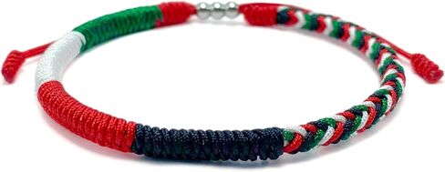 LAMIBEE Country Pride, Country Flag Code Bracelet, Protection and Lucky Sufer String Bracelet, Tibetan Wrist Wrap Bracelet, Boho Style Rope Bracelet for Women, Men, String Thread Bracelets in Kuwait
