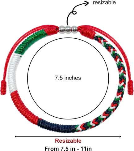LAMIBEE Country Pride, Country Flag Code Bracelet, Protection and Lucky Sufer String Bracelet, Tibetan Wrist Wrap Bracelet, Boho Style Rope Bracelet for Women, Men, String Thread Bracelets in Kuwait