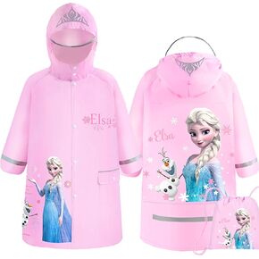 Everyday Delights Frozen Elsa Hooded Raincoat Rain Jacket Poncho Outwear for Girls Kids Children