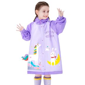 Toddler Raincoat for Boys Girls Rain Poncho Waterpoof Kids Rain Jacket 3D Cartoon Hoodie Kids Rainwear L Size 5-6 Years in Kuwait