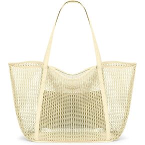 KALIDI FANCY FOREST Beach Mesh Tote Bag, Womens Shoulder handbag MAX 27L Grocery Bag