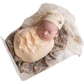 Vemonllas Newborn Photography Props Outfit Boy Girls Hat,Bow Wrap,Posing Aid Moon,Flower Headdress Baby Photo Props Pack of 5 in Kuwait