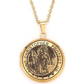 UTHOSMDO Bible Verse Prayer Locket with English Lord's, That Holds Pictures, Christian Stainless Steel Lockets Gifts for Men Women Girls and Boys