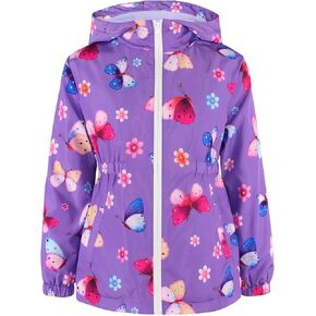 MODAFANS Girls Boys Rain Jacket Lightweight Waterproof Hooded Fleece Lining Rain Coats Windbreaker for Outdoor 4-13years in Kuwait