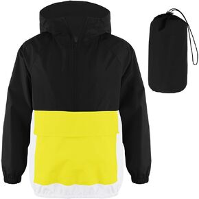 MODAFANS Girls Boys Rain Jacket Lightweight Waterproof Packable Hooded Half zip RainCoats Windbreaker for Outdoor 4-13Year