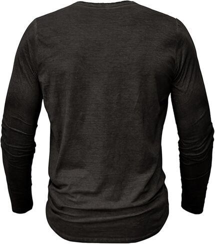 قمصان Viwedo الرجالية المتعثرة Henley بأكمام طويلة وأزرار مغسولة in Kuwait