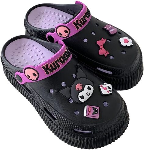 شباشب كرتونية لطيفة من CEINOM شباشب Kuromi Kawaii للنساء شرائح سحابية للاستخدام الداخلي والخارجي أحذية حديقة ناعمة مريحة ومضادة للانزلاق in Kuwait
