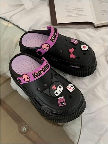 شباشب كرتونية لطيفة من CEINOM شباشب Kuromi Kawaii للنساء شرائح سحابية للاستخدام الداخلي والخارجي أحذية حديقة ناعمة مريحة ومضادة للانزلاق in Kuwait