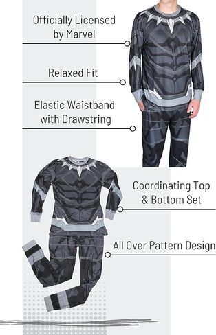 Marvel Avengers Black Panther Deadpool Spiderman Adult Men's Pajama Sleep Set in Saudi Arabia