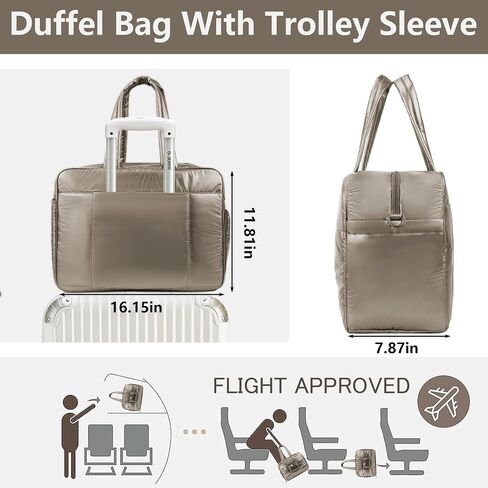 ORAD Weekender Fluffy Bag Quilted Nylon Puffer Tote Bag Personal Item Bag for Airlines Overnight Bag Gym Bag in Saudi Arabia