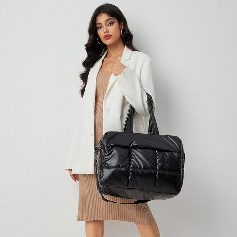 ORAD Weekender Fluffy Bag Quilted Nylon Puffer Tote Bag Personal Item Bag for Airlines Overnight Bag Gym Bag in Saudi Arabia