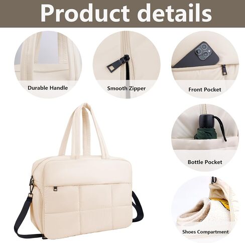 ORAD Weekender Fluffy Bag Quilted Nylon Puffer Tote Bag Personal Item Bag for Airlines Overnight Bag Gym Bag in Saudi Arabia
