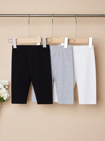 SOLY HUX Toddler Girl's 3 Piece Biker Shorts Elastic Waist Casual Summer Shorts in Saudi Arabia