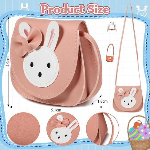 Clysee 10 Pcs Easter Little Girls Rabbit Purse Kids Crossbody Bags Bunny Ear Bow Purse PU Cute Small Shoulder Mini Wallets Handbag for Girls Toddlers Little Kids, 10 Colors in Kuwait