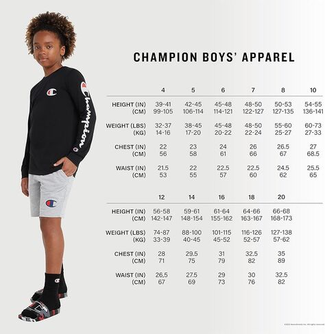بنطلون رياضي للأولاد من Champion، جيرسي قطني، بنطال رياضي للأولاد، خفيف الوزن للأولاد، 25 بوصة in Kuwait