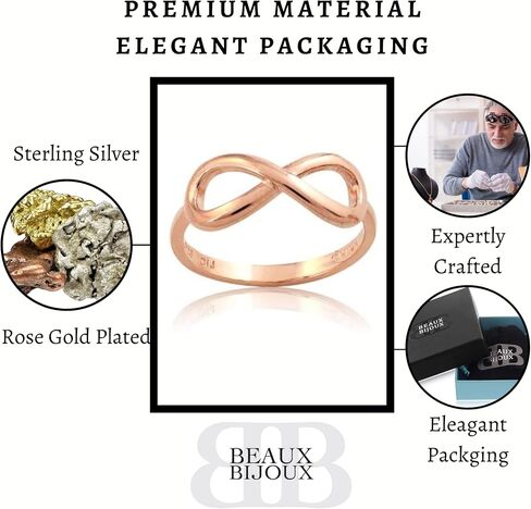 Beaux Bijoux Bow Rings Infinity Rings for Women in Sterling Silver or 14k Gold - Fine Bow Jewelry Ribbon Ring - Valentines Day Bow Ring Gift for Her in Saudi Arabia