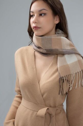 EVSEG 100% Mongolian Cashmere Winter Scarf | Imported Cashmere | Men and Women | 30x150cm in Saudi Arabia