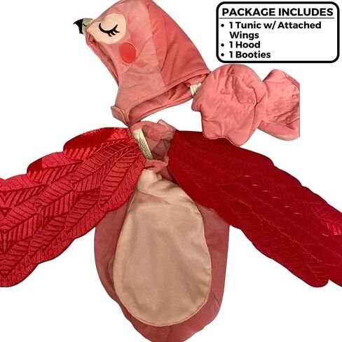 Flamingo Tunic Costume with Attached Wings - 18-24 Months | Fleece | Pink | 1 Set in Saudi Arabia