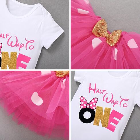 IBTOM CASTLE Polka Dots 1st 2nd 3rd Birthday Party Outfit for Baby Girl Princess Top+Tutu Skirt Dress up Photo Shoot Set in Saudi Arabia
