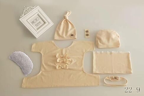Vemonllas Newborn Photography Props Outfit Boy Girls Hat,Bow Wrap,Posing Aid Moon,Flower Headdress Baby Photo Props Pack of 5 in Kuwait