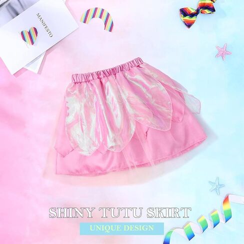 تنورة كاكاكو الجنية للفتيات تنورة توتو لامعة بطبقات من التنورة الخيالية للرقص والمهرجانات للأطفال in Kuwait