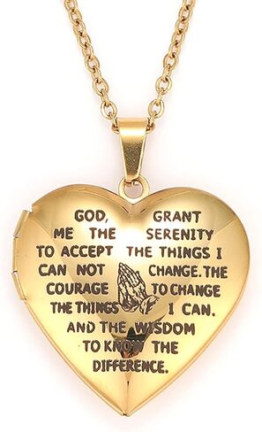 UTHOSMDO Bible Verse Prayer Locket with English Lord's, That Holds Pictures, Christian Stainless Steel Lockets Gifts for Men Women Girls and Boys in Kuwait