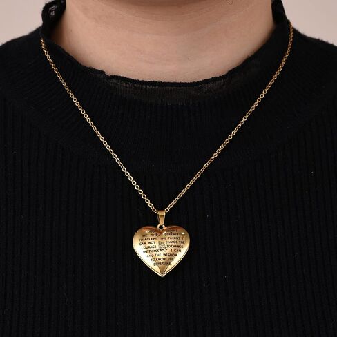 UTHOSMDO Bible Verse Prayer Locket with English Lord's, That Holds Pictures, Christian Stainless Steel Lockets Gifts for Men Women Girls and Boys in Kuwait