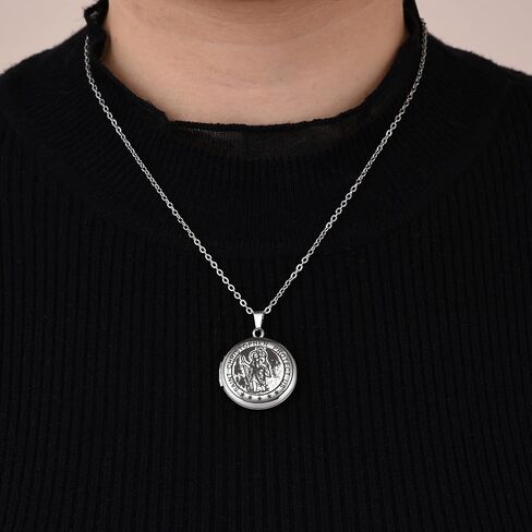 UTHOSMDO Bible Verse Prayer Locket with English Lord's, That Holds Pictures, Christian Stainless Steel Lockets Gifts for Men Women Girls and Boys in Saudi Arabia