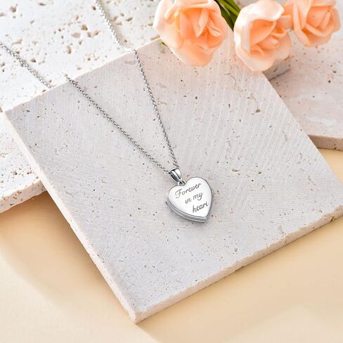 YOSOPRETTY Angel Wings Locket Necklace 925 Sterling Silver Picture Photo Heart Pendant Necklace Key necklace Jewelry Gifts for Women Girls, Sterling Silver, No Gemstone in Kuwait