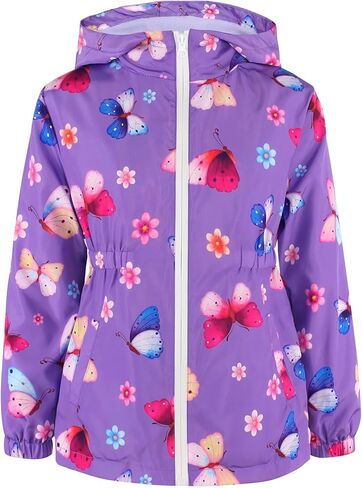 سترة المطر للفتيات والأولاد من MODAFANS خفيفة الوزن ومقاومة للماء وبطانة من الصوف ومعاطف المطر سترة واقية للاستخدام في الهواء الطلق من 4 إلى 13 عامًا in Kuwait