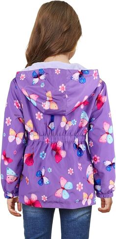 سترة المطر للفتيات والأولاد من MODAFANS خفيفة الوزن ومقاومة للماء وبطانة من الصوف ومعاطف المطر سترة واقية للاستخدام في الهواء الطلق من 4 إلى 13 عامًا in Kuwait