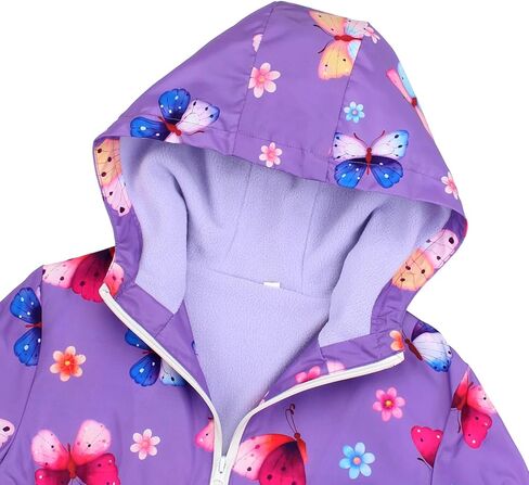 سترة المطر للفتيات والأولاد من MODAFANS خفيفة الوزن ومقاومة للماء وبطانة من الصوف ومعاطف المطر سترة واقية للاستخدام في الهواء الطلق من 4 إلى 13 عامًا in Kuwait