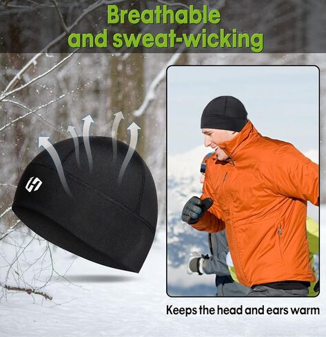 HASAGEI قبعة الجمجمة الحرارية تشغيل قبعة تشغيل قبعة الرجال النساء قبعة الدراجات تحت خوذة قبعة رياضية قبعة صوف دافئة in Kuwait