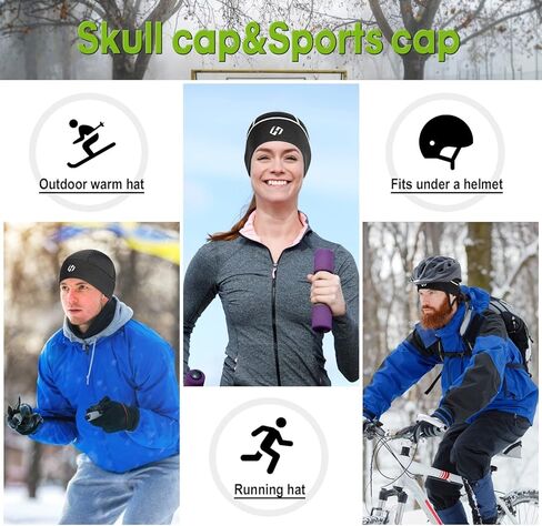HASAGEI قبعة الجمجمة الحرارية تشغيل قبعة تشغيل قبعة الرجال النساء قبعة الدراجات تحت خوذة قبعة رياضية قبعة صوف دافئة in Kuwait