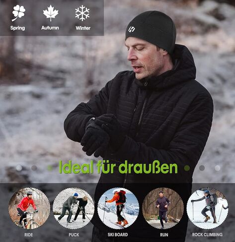 HASAGEI قبعة الجمجمة الحرارية تشغيل قبعة تشغيل قبعة الرجال النساء قبعة الدراجات تحت خوذة قبعة رياضية قبعة صوف دافئة in Kuwait