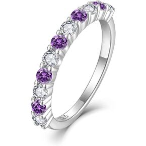 CARICY 925 فضة خاتم الخلود زركون تكويم جوهرة الميلاد الدائري للنساء خواتم الخطبة الزفاف in Kuwait