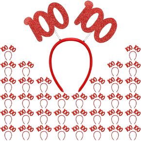 Riceshoot 36 Pcs 100th Day of School Headbands Glittered Bopper Headband for Kids Teacher 100th Day of School Celebration Party Decorations in Saudi Arabia