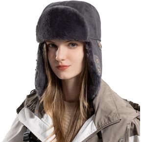 HUAMULAN النساء الرجال الشتاء الصياد القبعات الأذن اللوحات Ushanka طيار جندي الصيد قبعة في الهواء الطلق التزلج الثلوج يندبروف قبعة in Saudi Arabia