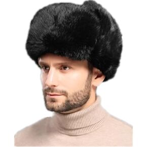 الصياد قبعة الرجال الروسية Ushanka قبعة فرو الأرنب الصناعي الطيار إيرفلاب قبعة يندبروف قبعة لفصل الشتاء الصيد التزلج in Saudi Arabia